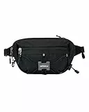 WATERFLY Bauchtasche Gürteltasche Herren Damen: Klein Anti-Diebstahl Hüfttasche mit RFID Schutz Stylisch Waist Fanny Pack Sport Bumbag Hip Bag für Hundetraining Wandern Reise Laufen Outdoor Schwarz