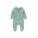 Chamie Baby Romper Newborn Knitted Jumpsuit Long Sleeve Baby Boys Girls Footless One-Piece Suit 0-24 Months,1 Pcs,Green