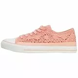 Große Damenschuhe, Sneaker in Übergröße Nina, Sneaker in Übergröße Häkeloptik, (43 EU, Nina Coral)