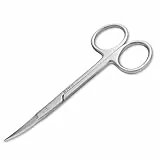 MJW Professionelle Iris schere aus Edelstahl Verwendet als Bart, Ohren, Nasenhaar Schere, Nagelhaut Schneide und Bastel Schere Mit Prazisem Backenschneiden Gebogenen Enden