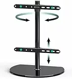 ONKRON Universal TV Ständer Tischplatte für 81.3 cm-165.1 cm Bildschirme bis zu 35kg, Podest TV Ständer mit Halterung VESA 100x100-400x400, Höhenverstellbarer Fernsehständer Schwenkbar, gehärtetes