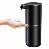 Fantictas Seifenspender Automatisch Wandbefestigung mit Sensor Infrarot,380ml Elektrischer Seifenspender ohne Bohren mit USB Wiederaufladbar,IPX5 Wasserdicht für Bad Toilette Küche