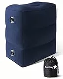 Sunany Aufblasbares Fußstützen Kissen für Reisen, Kinder/Erwachsene, Flugzeug-Reisekissen, höhenverstellbar, für Kinder zum Schlafen auf Reisen, geeignet für Büro, Zuhause und Jede Reise