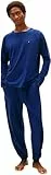 Tommy Hilfiger Herren Pyjama-Set Jersey Pj Set Cuffed Lang, Blau (Preppy Navy), L