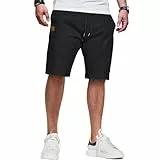 ZOXOZ Kurze Hose Herren Shorts Herren Sommer Chino Shorts Baumwolle Cargo Shorts Freizeithose Kurz Mit Taschen Schwarz 3XL