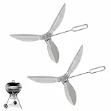 Grill-Reinigungsbürste und Schaber, 2 Stück, 46,7 cm Reinigungssystem-Set, Grillbürste, Edelstahl, Grillaschefänger, Ersatzteile für Weber Kugelgrills