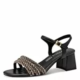 MARCO TOZZI Damen Sandalen mit Absatz Runde Spitze Elegant, Schwarz (Black), 40 EU