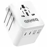 Reiseadapter Weltweit Reisestecker Mehrfachsteckdose Universal Adapter -Travel Steckdose Worldwide mit 2 Typ C 2 USB A und 1AC Stecker Internationaler Deutschland zu USA UK Japan Thailand Australien