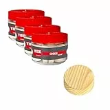 TOX Set mit Querholzplättchen Cookie Wood in 4 Größen: 15/20/25/30 mm Durchmesser, aus Fichtenholz zum Reparieren und Ausbessern von fehlerhaften Stellen im Holz, 225-tlg., 015909017