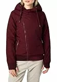 Sublevel Übergangsjacke Damen – Bequeme Jacke mit Schrägem Reißverschluss für Frühjahr und Herbst Dark-red M