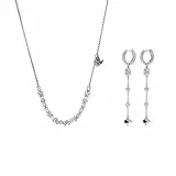Emporio Armani Damen Sterling Silber Halskette und Ohrringe, Set