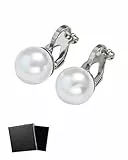 LEEQBCR 1 Paar Simulierte Süßwasserperle Ohrclips Clip auf Ohrringe Nicht Gestochen Ohrstecker,Ohrclips Damen Klipp Ohrringe Schmuck,für Frauen Mädchen（2 * 0.9 cm）