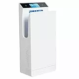 QL Händetrockner Elektrisch mit UVC-Sterilisation und HEPA-Filter,1350W,LCD-Anzeige,Anionen-Funktion,für Gewerbliche Toiletten,Weiße