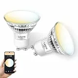 Lepro GU10 Smart Lampe, Wlan Alexa Glühbirnen, Wifi LED Leuchtmittel, 2 Pack (4.5W = 50W, Dimmbare warmweiß bis kaltweiß per App oder Sprache), Kompatibel mit Alexa Echo, Google Home