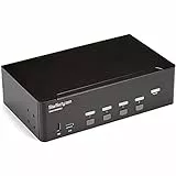 StarTech.com KVM Switch HDMI 4 Port - 4K 30 Hz - KVM Extender für HDMI - KVM HDMI Umschalter