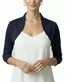 BlackButterfly Maßgeschneiderte 3/4 Hülse Bolero (Nachtblau, 3XL)