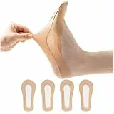 JARSEEN Damen Füßlinge Unsichtbare Sneakers Baumwolle Nylon Socken mit Rutschfest Silikon, Beige 4Hautfarbe, EU 39-42, L