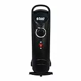 Russell Hobbs RHOFR3001, 650 W, ölgefüllte, tragbare Elektroheizung, 5 Lamellen, schwarz, einstellbarer Thermostat, Sicherheitsabschaltung, 10 m², Raumgröße