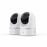 eufy Security Indoor Cam E220, 2er-Pack, 2K Überwachungskamera Innen, WLAN, Schwenkbar, mit Nachtsicht, Personen- & Haustiererkennung, Bewegungsverfolgung, HomeBase 3 Kompatibel