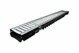 MCH Entwässerungsrinne mit Stahlrost, 100 x 13 x 5,5 cm, 1,5t belastbar, DN110 Anschluss, Komplettset 10m
