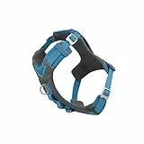 Kurgo Journey Air Hundegeschirr - Sichere Passform für Aktive Hunde - Gepolstertes Bruststück - Leichtes Ripstop-Gewebe - Atmungsaktives Netzmaterial - Reflektierender Rand - Blau - L