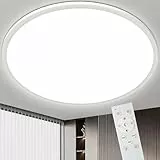 Bowfar 59CM Deckenlampe Led Deckenleuchte Flach, 56W Rund Deckenlampe Wohnzimmer 3000-6500K Ultra Dünn 2.5CM, Deckenleuchten mit Fernbedienung Dimmbar für Wohnzimmer Schlafzimmer Kinderzimmer, Weiß