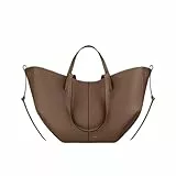 CORIOS Damen Handtasche Flügeltasche Cyme Rindsleder Schultertaschen Eimer Taschen Große Kapazität Tragetasche Elegant Tote Beutel Henkeltaschen 2pcs für Reise Arbeit Shopper Alltag Kastanie L