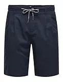 ONLY & SONS Herren Onsleo Linen Mix 0048 Shorts 22029244,Dark Navy,M