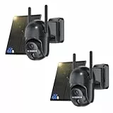 NUASI 4G LTE Überwachungskamera Aussen Akku mit SIM Karte, 2K Kabellos Solar PTZ IP Kamera Outdoor, Farb-Nachtsicht, 355°/100° Schwenkbar, PIR Erkennung, 2-Wege-Audio, IP66, 2 STK