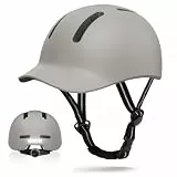 KINGLEAD Fahrradhelm,Urban Commuter Helm,Stylischer Fahrrad Helm Herren und Damen für Radfahren Trekking City Roller Herren Verstellbarer (Grau, L【55-60cm】)