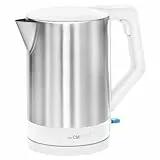 Clatronic® Wasserkocher Edelstahl | 1,5 Liter | BPA frei | Einhandbedienung | Edelstahlgehäuse | Kettle | Station mit Kabelaufwicklung | Wasserkocher weiß | WKS 3692 weiß
