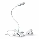 SEBSON LED Klemmlampe Bett 4W - dimmbare Leselampe mit schwenkbaren Leuchtkopf, neutralweiß 4000K 300lm - Schreibtischlampe mit Kabel und Stecker