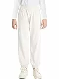 Haloumoning Jungen Jogginghose Kinder Freizeit Hose mit elastischem Bund und Bündchen, Weiß, 13-14 Jahre