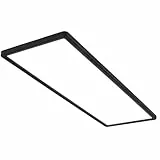 BRILONER - LED Deckenlampe mit indirektem Licht, 58x20 cm, flach, 22W 3.000lm, neutralweiße Lichtfarbe, Lampe Wohnzimmer, Deckenleuchte, Wohnzimmerlampe, LED Panel, Küchenlampe, Schlafzimmer, Schwarz