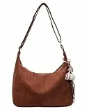 Micmores Umhängetasche Kunstwildleder Crossbody Bag Damen Handtasche Damen Mittelgroß Vintage Y2K Tasche Slouchy Hobo Schultertasche für Arbeiten Reisen
