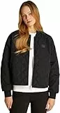 Calvin Klein Damen Bomberjacke Quilted Jacket Dünn, Schwarz (Ck Black), M