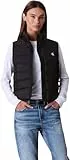 Calvin Klein Damen Weste Lightweight Quilted mit Reißverschluss, Schwarz (Black), L