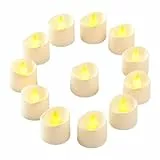 LED Teelichter, Willingood 12 Stücke LED Kerzen Flammenlose Kerzen Teelichter mit timerfunktion mit Zeitmesser und Automatikmodus: 6 Stunden an und 18 Stunden aus; Warmes-Licht, 3.2x3.6cm