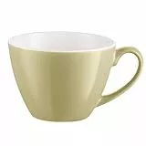 VILLA ITALIA BORNEO Großer Jumbo Becher in Olivgrün - 420 ml Porzellan - Kaffeebecher Porzellan - Große Tasse - Jumbotasse - Kaffeebecher Keramik - Teetasse Groß - Kaffeetasse - Coffee Mug - Tea Mug