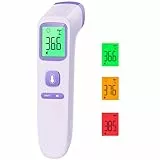 Fieberthermometer Kontaktloses Stirnthermometer, digitales Infrarot-Thermometer für Babys und Erwachsene mit sofortiger Messgenauigkeit und Fieberalarm (lila)