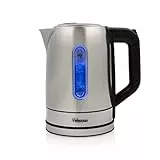 Tristar WK-1344 Edelstahlwasserkocher – 1,7 L – 2200 W – 360° rotierbar – Verdecktes Heizelement – mit Trockengeschutz