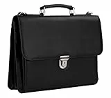 Leonhard Heyden Aktentasche Laptoptasche mit Laptopfach Hannover Briefcase 2 Compartments Black schwarz