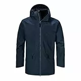 Schöffel Herren Ins Parka Style Malkay MNS, wind- und wasserdichte Jacke, leicht gefütterte Allwetterjacke, Hardshelljacke mit verstellbarer, abnehmbarer Kapuze, navy blazer, 50