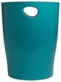 EXACOMPTA - Ref. 45334D – 1 Papierkorb mit Griffen ECOBIN Skandi – großes Fassungsvermögen 15 Liter – Maße 26,3 x 26,3 x 33,5 cm – für Büro oder Zuhause – Farbe Pazifikblau