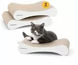 PetRhein Cloud Paw Katzen Kratzbrett – Ergonomische Wellenform, Beidseitig nutzbar, Robuste Wabenstruktur Kratzpappe, 43,5 x 22 x 9,4 cm – Kratzmatte & Lounge für Katzen (2er-Pack)