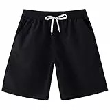 LYRIKER Badehose Herren Badeshorts Schwimmhose Sporthose Kurz Sport Shorts Schwarz Ohne Futter XL