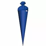 ROTH Bastelschultüte 70cm ultramarinblau blau rund - Schultüte mit Stabiler Rot(h)-Spitze mit Filz-Verschluss