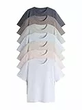 THE SET Damen ck Essential T-Shirts Navy/Blue/Pink/Stone Brown/Light Green/White M