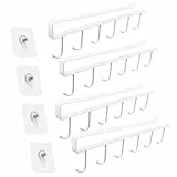 4 Stück Tassenhalter, Schrankeinsatz Tassenhalter, Ohne Bohren, Aufbewahrungshaken, Haken für Tassen, Becher, Weingläser, Küchenutensilien, mit Selbstklebenden Schrauben, mit 4 Klebeschraube(schwarz)