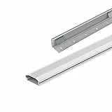 conecto 0,50 m Aluminium Kabelkanal zum Kleben oder Schrauben mit 3M Klebeband, weiß